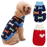 KUTKUT 2 Pack Small Dogs Sweaters, Winter Warm Turtleneck Knitted Girl Dog Clothes,Cute Knitwear Soft Puppy Pullover Vest Outfits - kutkutstyle